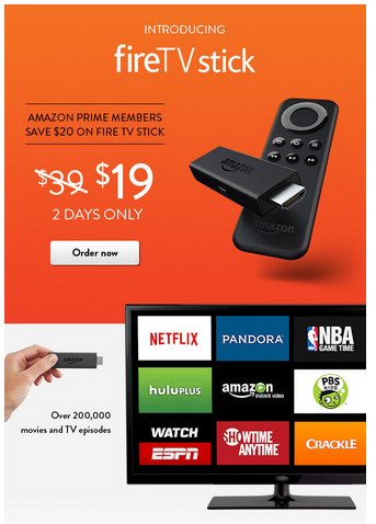 fireTVstick - On Sale ONLY $19 - Exclusive offer for Prime Members