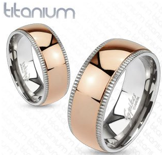 titanium gold silver wedding band
