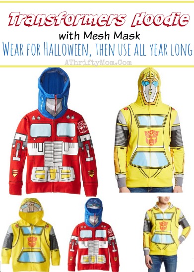 transformer hoodie perfect for teens or even men, quick and easy Halloween costume but then you can wear it all year as a jacket #Halloween #Costume, #Transformers