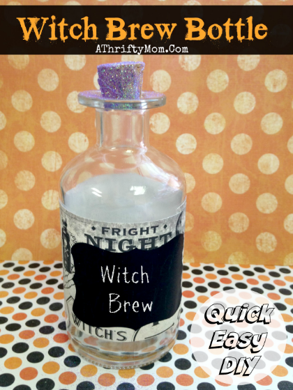 witches brew bottle, Quick and easy Halloween craft and decor #Halloween, #DIY