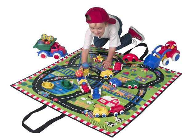 ALEX Toys Early Learning, Little Hands Car Playmat - Folds up into a tote to store the cars! #ChristmasGiftIdea