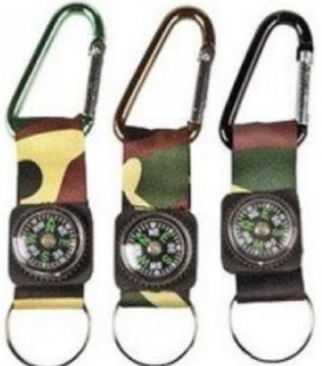 Camo compass keychains, makes a great party favor or stocking stuffer, Hunting and Fishing gift ideas