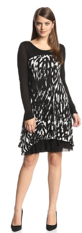 Kensie Women's Streaky Zebra Dress On Sale  #Women'sFashion #BlackAndWhiteDress