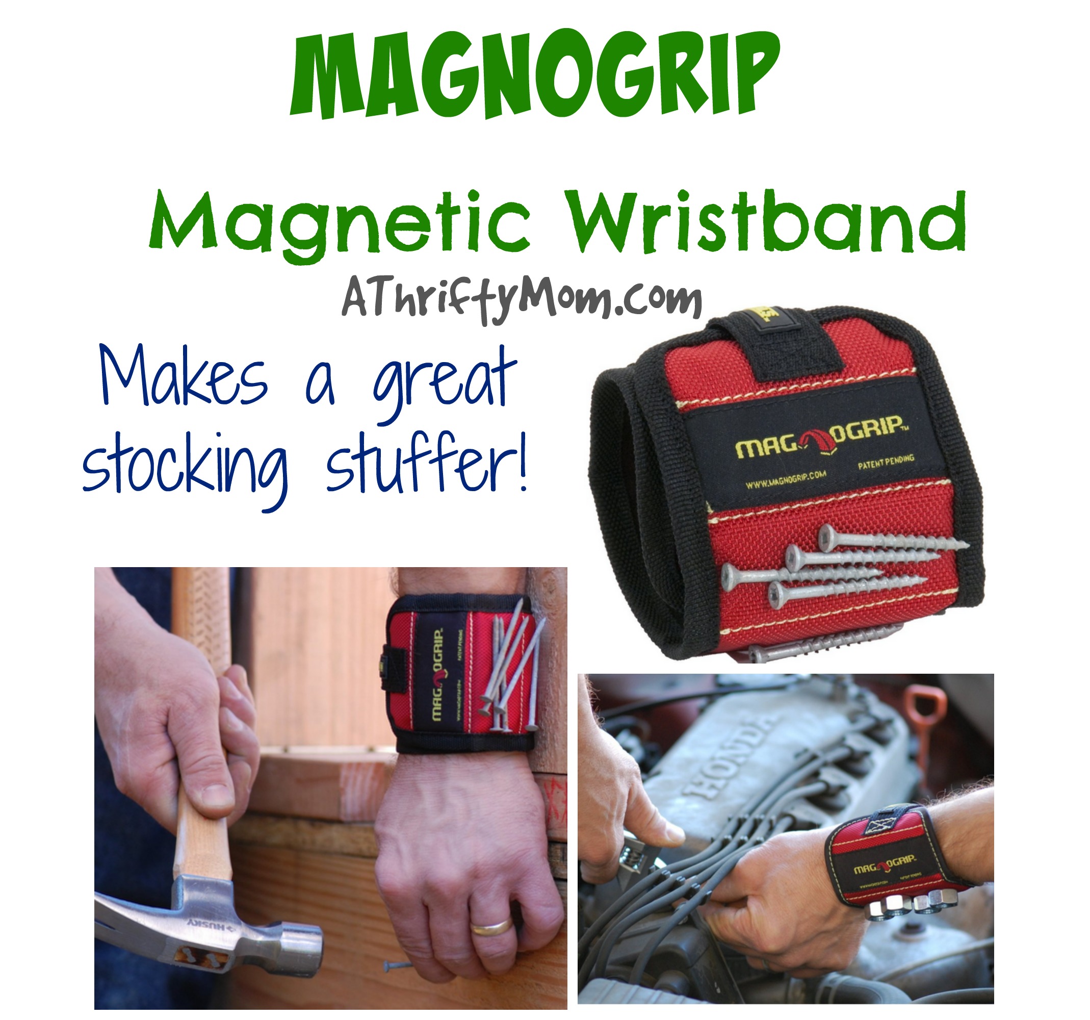 MagnoGrip Magnetic Wristband #StockingStufferForHim #GiftIdeaForDIYers