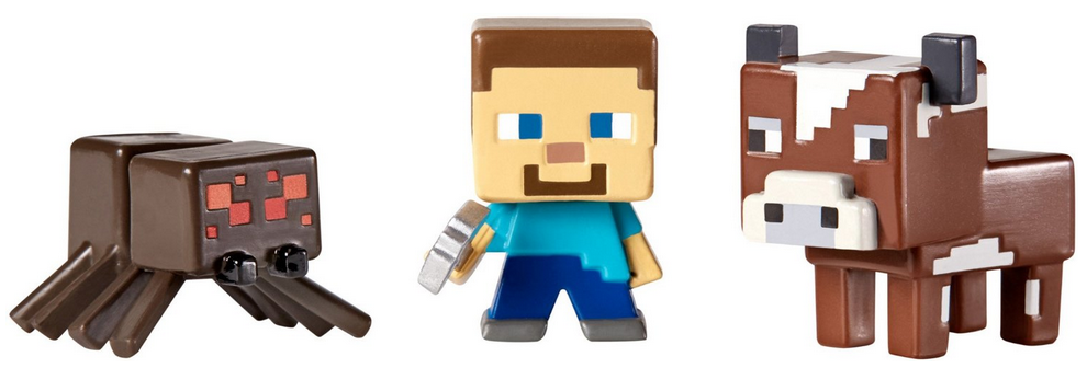 Minecraft Collectible Figures- Steve, Cow, Spider - Fun Stocking Stuffers! #Minecraft #GiftIdeasForBoys