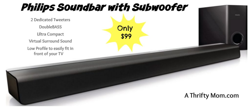 Philips Soundbar with Subwoofer Only $99 Shipped #GiftIdeaForHim #ChristmasGiftIdea