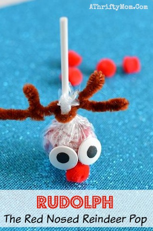 Rudolph The Red Nosed Reindeer Pop ~ Quick and Easy Christmas Crafts for Kids