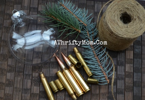 Tactical Ammo DIY Christmas Ornament, perfect for the outdoors man, hunter, shooter in your life. Man or Boy Christmas Ornaments for those who love their gun and camo
