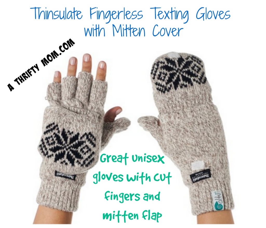 Thinsulate Thermal Insulation Fingerless Texting Gloves with Mitten Cover On Sale $14.99 #ChristmasGiftIdea #GiftForTeens #GiftForHer #GiftForHim