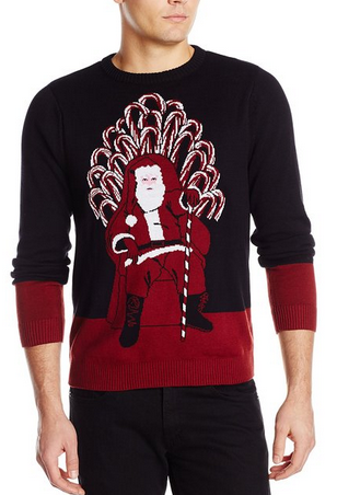 Ugly Christmas Sweater - Santa on His Candy Cane Throne Only $29.99 #ChristmasSweater