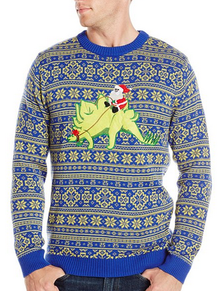 Ugly Christmas Sweater - Stegosaurus Santa Ride Only $29.99 #ChristmasSweater