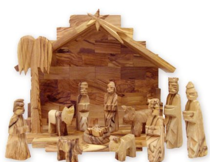 Wood nativity set, Christmas gift idea