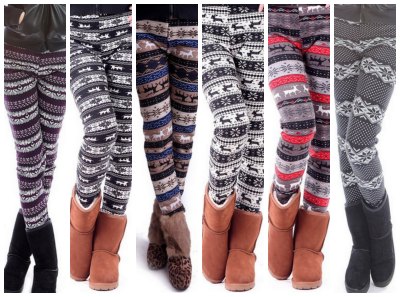 Patterned Fleece-lined Leggings – FrouFrou Couture