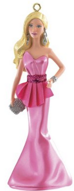 Barbie 2014 Christmas Ornament, Collector 2014 Holiday Barbie Doll in pink dress