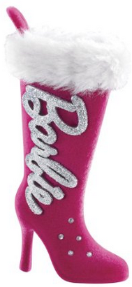 Barbie 2014 Christmas Ornament, Collector 2014 Holiday Barbie boot