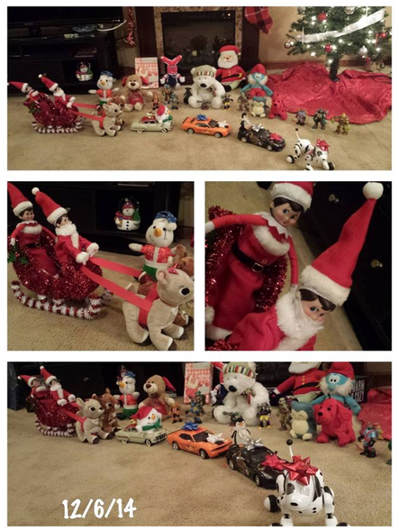 Elf on the Shelf easy ideas, What to do with your Elf, Silly Ideas for your Christmas Elf on the Shelf day 13 .jpf