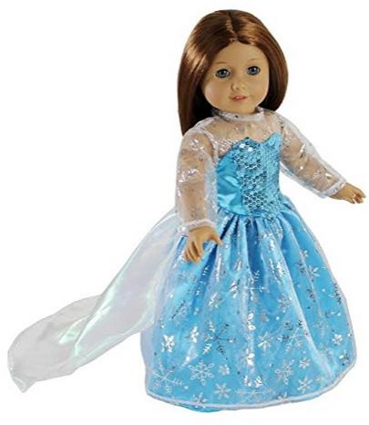 Elsa Inspired Princess Dress for American Dolls