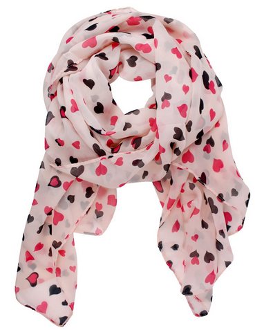 Pink Love Heart Dot Scarf - Order Now to get it in time for Valentine's Day