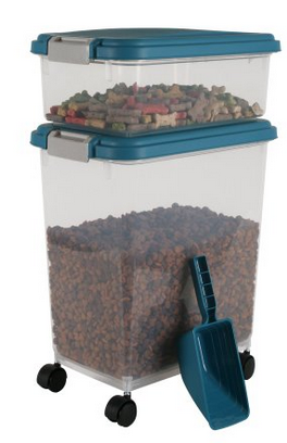 Rolling storage for pet food with scoop, perfect for dogs and cats on sale and shipped free