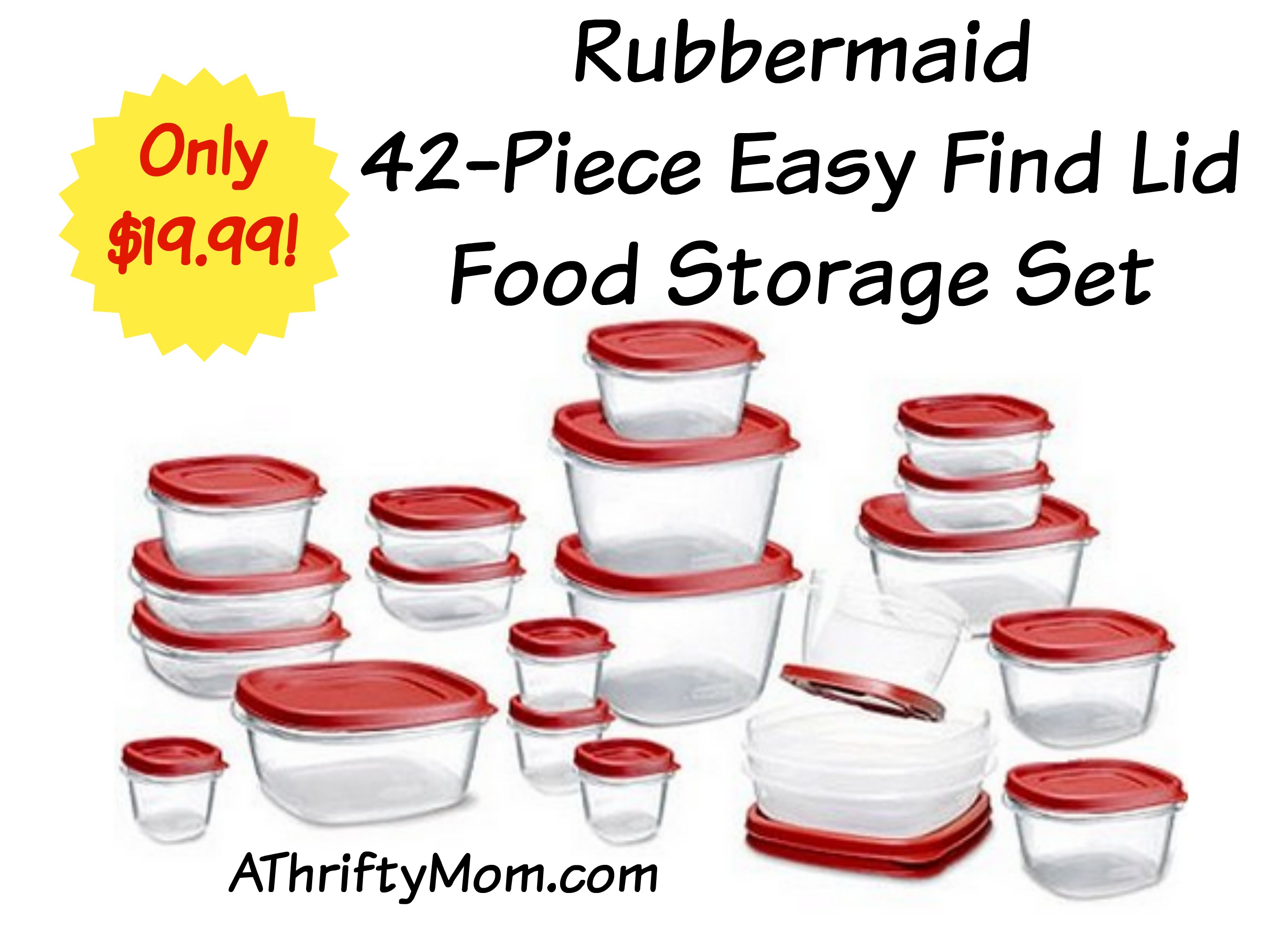  Rubbermaid 42-Piece Food Storage Containers with Lids