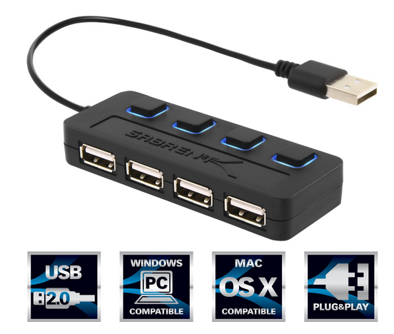 Sabrent 4-Port USB Hub #GiftIdea #Stocking Stuffer
