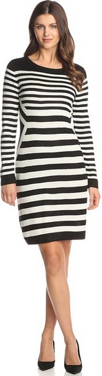 striped formal dress long sleeve