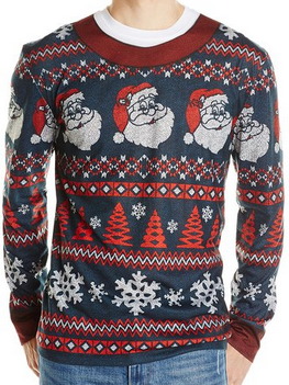 ugly christmas sweaters for a Holiday party, Faux Ugly Sweater is really a comfortable t shirt, Where for find an Ugly Sweater Gag Gift