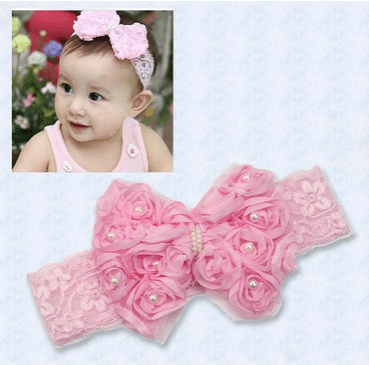 Baby Flower Lace Rose Bow Headband #Adorable