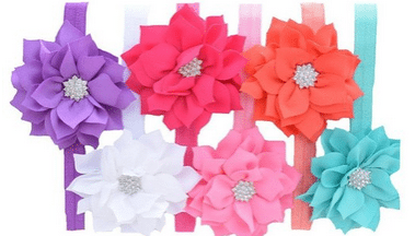 Baby- Girl Crystal Flower Headbands 6pc Set #Adorable