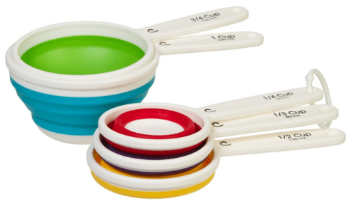 Red Dexas 4pc Collapsible Silicone Measuring Cup Set 