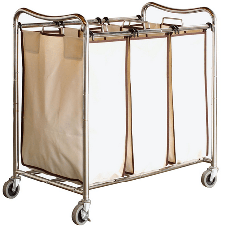 DecoBros Heavy-Duty 3-Bag Laundry Sorter Cart #LaundryRoom