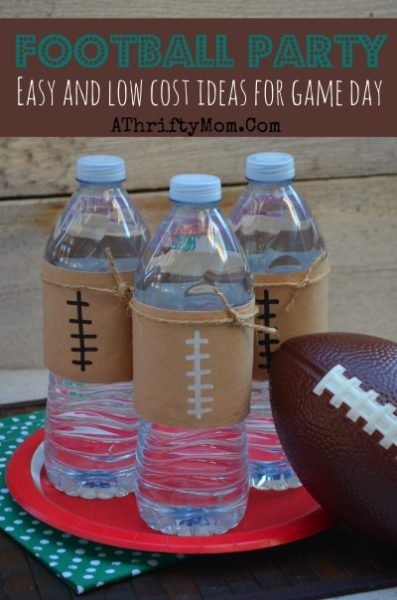Football Water Bottles ~ Quick and Easy Football Party Ideas for Game Day