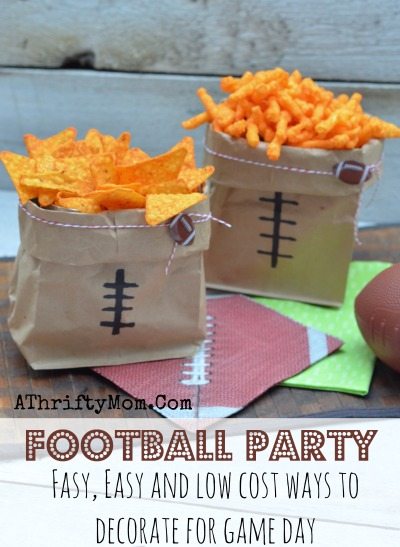 Football Superbowl party ideas, low cost and easy ways to decorate for game day, Football Food, Game day recipes made easy