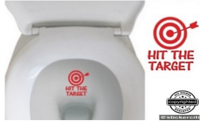 Hit The Target - Bathroom Toilet Vinyl Decal - Potty Training Help