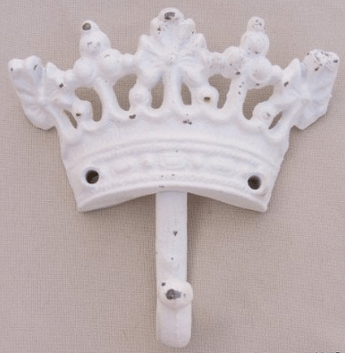 Home Decor ideas, White Distressed Princess crown Hook, love this shabby chic, easy way to restyle any room in your house