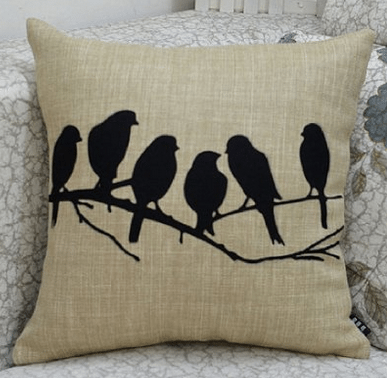 Home Deor ideas, Birds, bird silhouette pillow on linen, love this shabby chic, easy way to restyle any room in your house