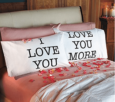 I love you I love you more Valetines Day Pillow Case Gift