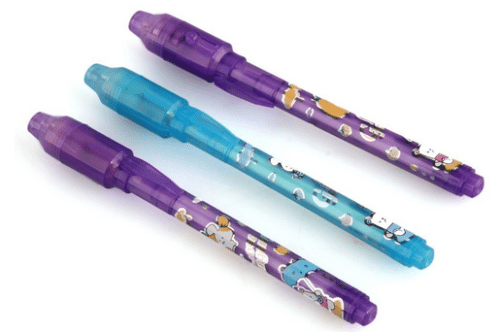 Invisible Ink Spy Pens with Built in UV Light Magic Marker Secret Message - 3pk - Gift For Kids