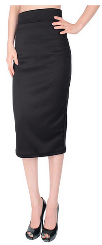 LeggingsQueen High Waisted Casual Basic Pencil Skirt On Sale
