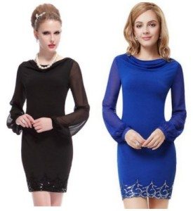 Long Sleeve Cocktail Evening Party Dress