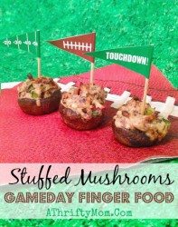 Stuffed Mushrooms Recipes, Finger food for Gameday or Football Party, Super Bowl party food ideas
