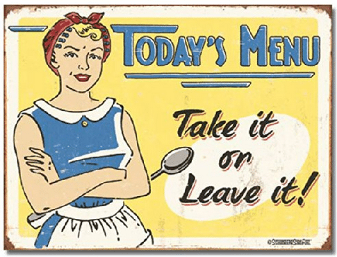 Today's Menu Tin Sign - Take it or Leave it #KitchenDecor #VintageInspired #BudgetFriendlyDecor