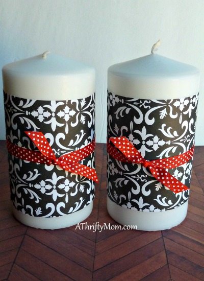 Valentines day candles, easy, thrifty Holiday decorations, #holday, #valentinesday, #valentine, #thriftyvalentinedecorations, #thrifyvalentines, #candles, #decorations, #scrapbookpaper