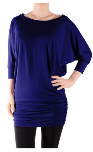 Women's Half Sleeve Rayon Spandex Yoga Basic Tunic Top with Shirring