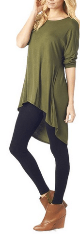 Women's Rayon Span High & Low Tunic with Sleeves