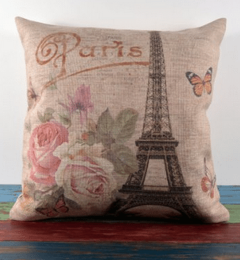 home Deor ideas, Paris Pillow on linen, love this shabby chic, easy way to restyle any room in your house
