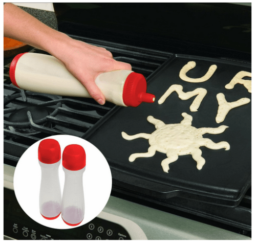 2 Pancake Pens Batter Dispenser 3-Cup Removable Top & Base Heat Resistant Tip - Make Pancake Breakfasts More Fun!