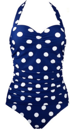 50s Inspired Retro Vintage Polka Dot or Flora Print One Piece Swimsuit - LOVE this!!