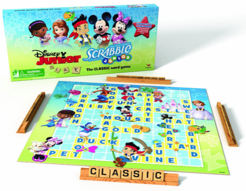 Disney Junior Scrabble Board Game #GameNight #FamilyGames #LittleKidsLearning