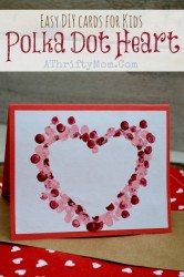 Easy DIY Card ideas, Polk-a-dot heart Card, perfect for Valentines Day, Mothers day ideas, Kids Craft Ideas, Handmade Cards